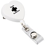 Heart Shaped Retractable Badge Holder - White