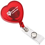 Heart Shaped Retractable Badge Holder - Translucent