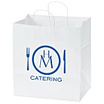 Kraft Paper White Shopping Bag – 15-1/2” x 14”
