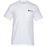 Hanes Tagless 6.1 oz. Pocket T-Shirt - Screen - White
