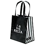 Laminated PET Tote w/Striped Gusset