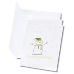 Seeded Holiday Card - Season's Greenings Snowman