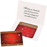 Greeting Card w/Magnetic Calendar - Red & Gold New Year
