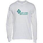 Gildan 5.3 oz. Cotton LS T-Shirt - Screen - White