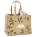 V Natural Jute Shopper - Leaves
