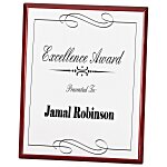 Rosewood Finished Plaque w/Aluminum Plate - 10