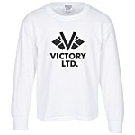 Jerzees Blend 50/50 LS T-Shirt - Youth - Screen - White