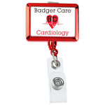 Retractable Badge Holder - Rectangle - Chrome Finish