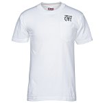 Bayside USA Made T-Shirt w/Pocket - White