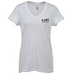 Bella V-Neck Jersey T-Shirt - Ladies' - White - Screen