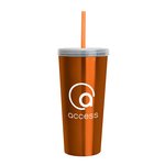 Stainless Tumbler w/Straw - 18 oz.