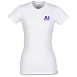 Anvil Ladies' Semi-Sheer Longer Length T-Shirt - White