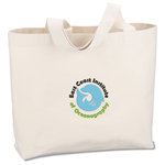 USA Made  Bayside Jumbo Tote - Natural - Embroidered