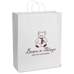 White Kraft Paper Shopping Bag  - 19-1/4