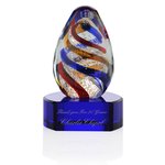 Spiral Art Glass Award - Blue Base