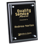 Black Finished Plaque w/Jade Glass Plate - 9