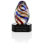 Spiral Art Glass Award - Black Base