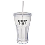 Fountain Soda Tumbler w/Straw - 16 oz. - 24 hr