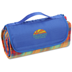 Roll-Up Blanket – Orange Plaid w/Royal Flap