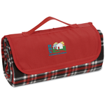 Roll-Up Blanket – Black/Red Plaid w/Red Flap