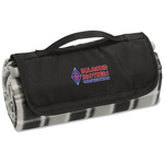 Roll-Up Blanket – Black/Gray Plaid w/Black Flap