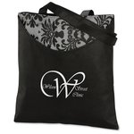 Designer Print Scoop Tote - Black Lace