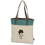 Color Banded Cotton Fashion Tote