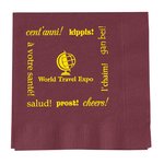 Colorware Beverage Napkin - 2-ply - Color - Low Qty - Cheers