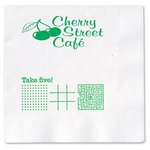 Beverage Napkin - 2-ply - White - Game