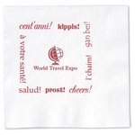 Beverage Napkin - 2-ply - White - Cheers