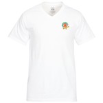 Fruit of the Loom HD V-Neck T-Shirt - Men's - Emb - White