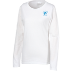 Gildan 5.3 oz. Cotton LS T-Shirt - Ladies' - Screen - White