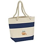 Capri Stripes Cotton Tote - Embroidered