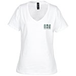 Hanes Nano-T 4.5 oz. V-Neck - Ladies' - White
