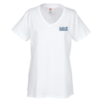 Hanes ComfortSoft V-Neck Tee - Ladies' - White