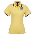 Tipped Combed Cotton Pique Polo - Ladies'
