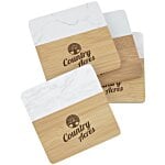 Marble & Bamboo Coaster Set - 24 hr