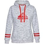 J. America Melange Stripe Sleeve Hoodie - Ladies' - Screen