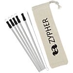 Stainless Straw Set in Cotton Pouch - 5 Pack - 24 hr