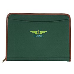 View a larger, more detailed picture of the Zippered Polyester Portfolio - Embroidered