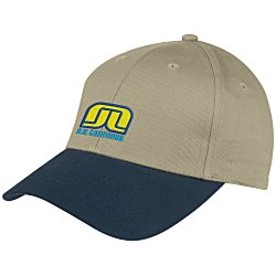View a larger, more detailed picture of the Curved Visor Brushed Twill Cap - Embroidered