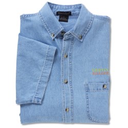 View a larger, more detailed picture of the Short Sleeve 100 Cotton Denim Shirt