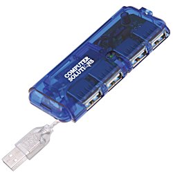 View a larger, more detailed picture of the Mini 4-Port USB Hub - Translucent