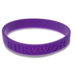 View a larger, more detailed picture of the Survivor Silicone Wristband - Purple