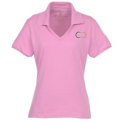 View a larger, more detailed picture of the Jerzees Spotshield Johnny Collar Shirt - Ladies 