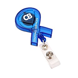 View a larger, more detailed picture of the Ribbon Retractable Badge Holder - Translucent