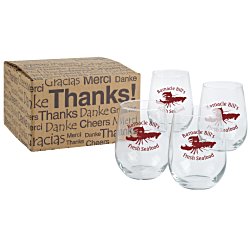 View a larger, more detailed picture of the Stemless White Wine Glass Set - 17 oz 