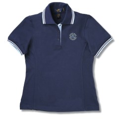 View a larger, more detailed picture of the Stripe Collar Trim Pique Polo - Ladies 