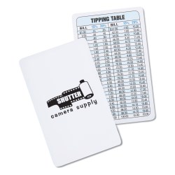 View a larger, more detailed picture of the Credit Card Size Tipping Chart