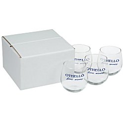View a larger, more detailed picture of the Stemless Red Wine Glass Set - 16-3 4 oz - Colored Box